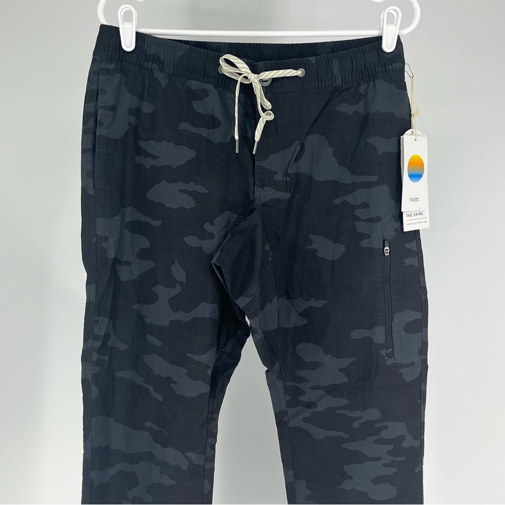 VUORI NWT MEN’S RIPSTOP CLIMBER PANT BLACK CAMO MEDIUM LARGE OUTDOOR HIKING - Picture 8 of 12